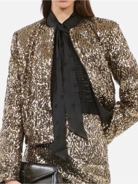 The Kooples Gold Sequin Blazer